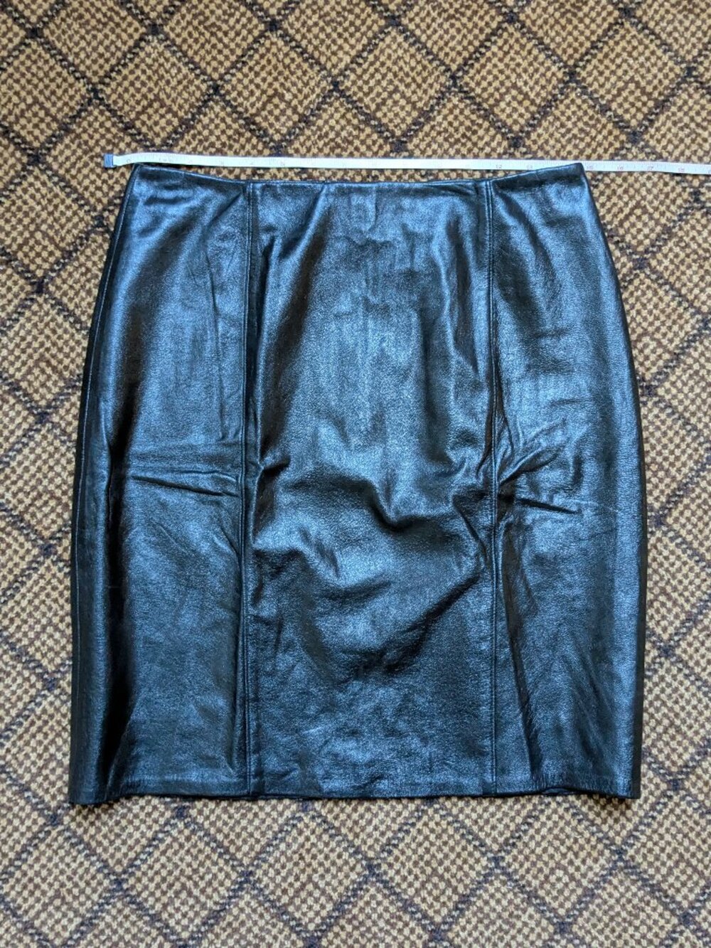 Lillie Rubin Vintage Leather Skirt Womens Size 8 Black Office Siren Whimsigoth